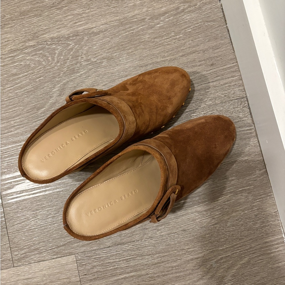 Veronica Beard Dacey Suede Heeled Mules - 9.5 - Picture 4 of 5